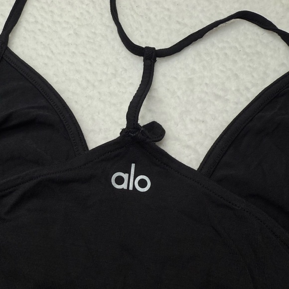 ALO Women’s Black V-Neck Tank Top sz S Breathable Summer Casual Outdoor - Picture 6 of 8